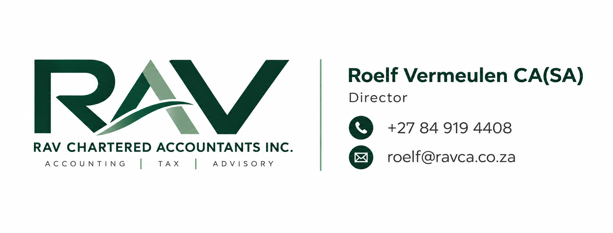 RAV Chartered Accountants Inc. — Roelf Vermeulen CA(SA), Director
